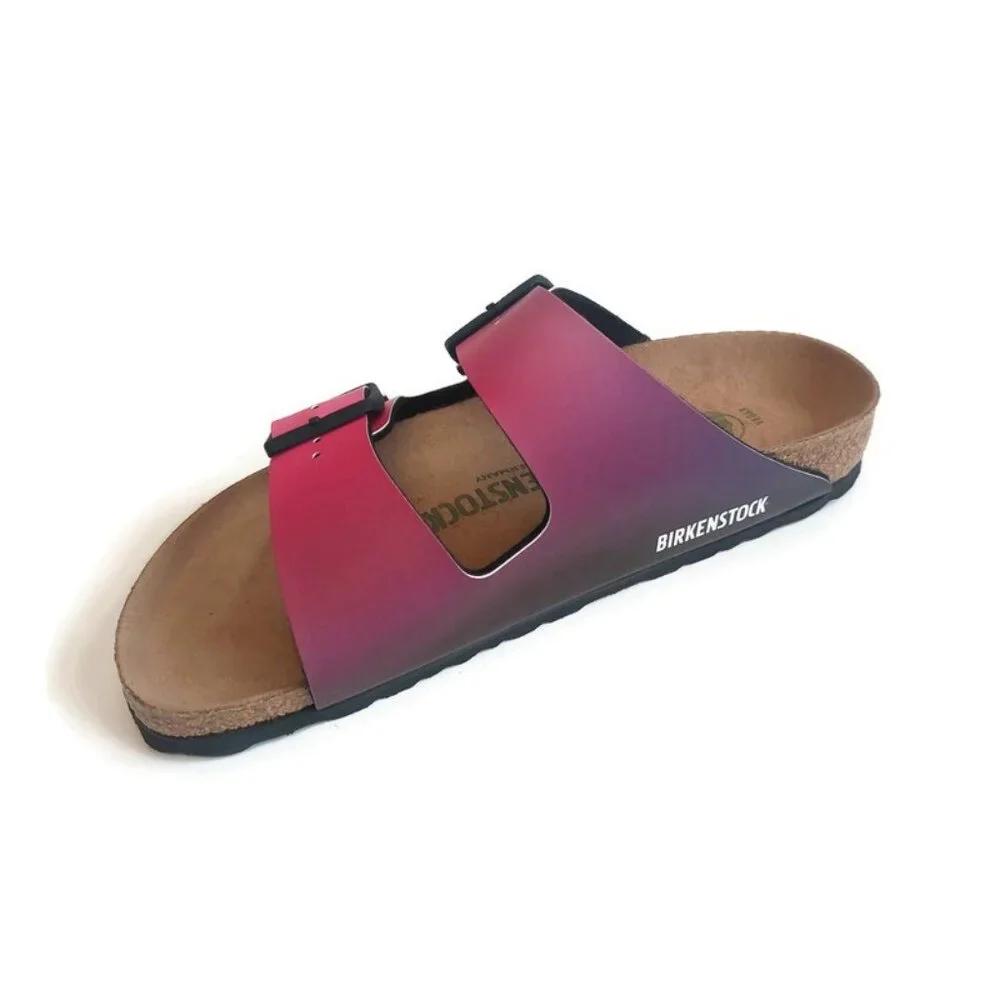 Birkenstock Arizona BS Womens Sz 6 Birko-Flor Sandals Ombre Pink Purple Narrow - Picture 3 of 11